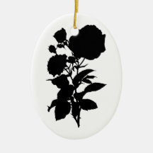 Schwarze Rosen-Silhouette Weihnachtsornament
