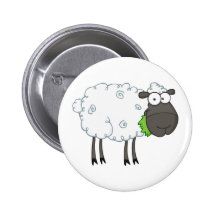 Schwarze Schaf-Cartoon-Charakter Buttons
