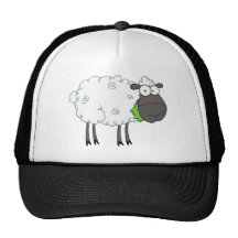 Schwarze Schaf-Cartoon-Charakter Kultcaps