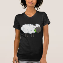 Schwarze Schaf-Cartoon-Charakter Tshirts