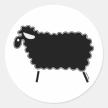 Schwarze Schafe Runde Sticker