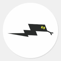 schwarze Schlange Runde Sticker