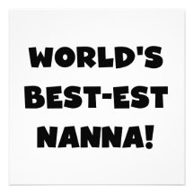 Schwarze T-Shirts und Geschenke Text Gut-est Nanna Einladungen