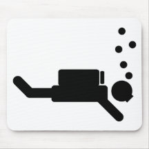schwarze Taucherikone Mousepad