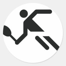 schwarze Tennisikone Runder Aufkleber