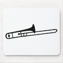 schwarze Tromboneinstrumentikone Mousepads