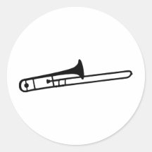 schwarze Tromboneinstrumentikone Sticker