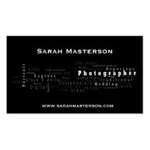 Schwarze typografische Fotograf-Visitenkarte