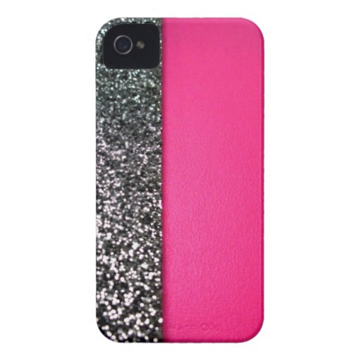 Schwarze u. rosa Glitter iphone Abdeckung iPhone 4 Hülle