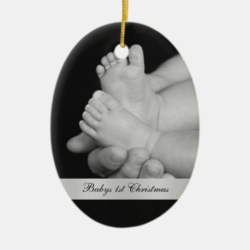 Schwarze u. weiße Babys erste Weihnachtsverzierung Weihnachtsbaum Ornament