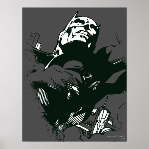 Schwarze u. weiße Graffiti-Schablone Batmans Plakate