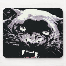 Schwarze u. weiße Jaguar-Augen Mousepads