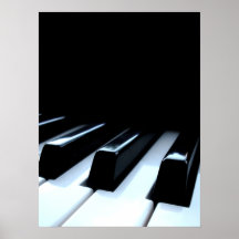 Schwarze u. weiße Klavier-Schlüssel Poster