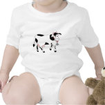 Schwarze u. weiße Kuh Baby Strampelanzug