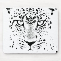 Schwarze u. weiße Leopard-Augen Mauspad
