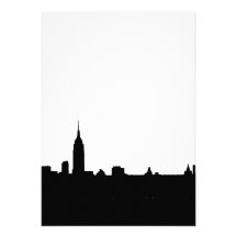 Schwarze u. weiße New- YorkSilhouette-Einladung