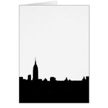 Schwarze u. weiße New- YorkSilhouette Grußkarte