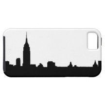 Schwarze u. weiße New- YorkSilhouette iPhone 5 Hülle