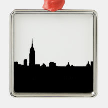 Schwarze u. weiße New- YorkSilhouette Ornament