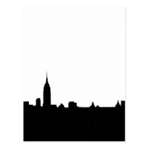 Schwarze u. weiße New- YorkSilhouette Postkarte
