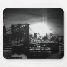 Schwarze u. weiße New- YorkSkyline Mauspads