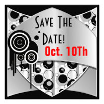 Schwarze u. weiße sprudelnde Save the Date Einladu einladungen