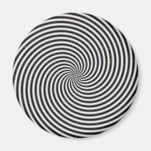 Schwarze u. weiße Täuschungs-Spirale Kühlschrankmagnet
