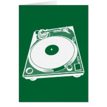 Schwarze u. weiße Turntable Grußkarte