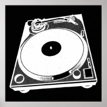 Schwarze u. weiße Turntable Plakatdruck