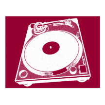 Schwarze u. weiße Turntable Postkarte