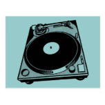 Schwarze u. weiße Turntable Postkarte