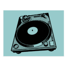 Schwarze u. weiße Turntable Postkarte