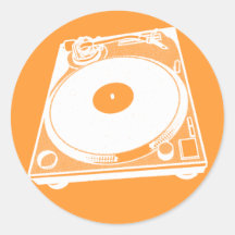Schwarze u. weiße Turntable Runder Sticker