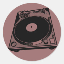 Schwarze u. weiße Turntable Runder Sticker