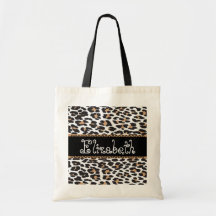 Schwarze u. weiße Wedding FavorLeopard Brautjungfe