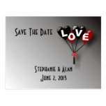 Schwarze und rote Liebe steigt Save the Date Postk