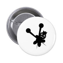 schwarze Voodoopuppen-Nadelfolterung Buttons