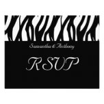 Schwarze/weiße modernistische Streifen-Hochzeit UA Individuelle Ankündigskarten