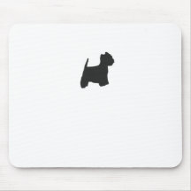 Schwarze Westie Silhouette Mauspads