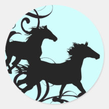 Schwarze wilde Pferde Sticker