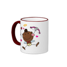 Schwarzer Amor-springender Valentinsgruß Tasse