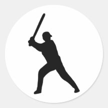 schwarzer Baseball-Spieler Runde Aufkleber