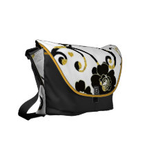 "Schwarzer Blumenkopf " Botetasche " *. Kuriertaschen