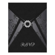 Schwarzer Damast elegantes schwarzes UAWG Individuelle Ankündigskarten