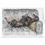 Schwarzer Dobermannpinscher-Schutz-Hund Grußkarte