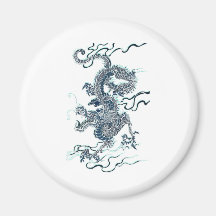 Schwarzer Drache des Wasser-2012 Kühlschrankmagnete