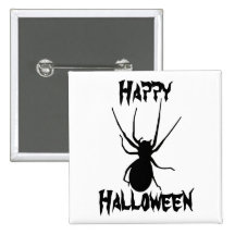 Schwarzer gruseliger Spinnen-Knopf Halloweens Buttons