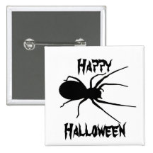 Schwarzer gruseliger Spinnen-Knopf Halloweens Button