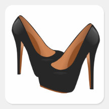 Schwarzer hoher Heels Quadrataufkleber