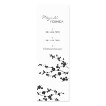 Schwarzer Kirschblüte-Kirschblüten-Blumen-Oriental Visitenkarte